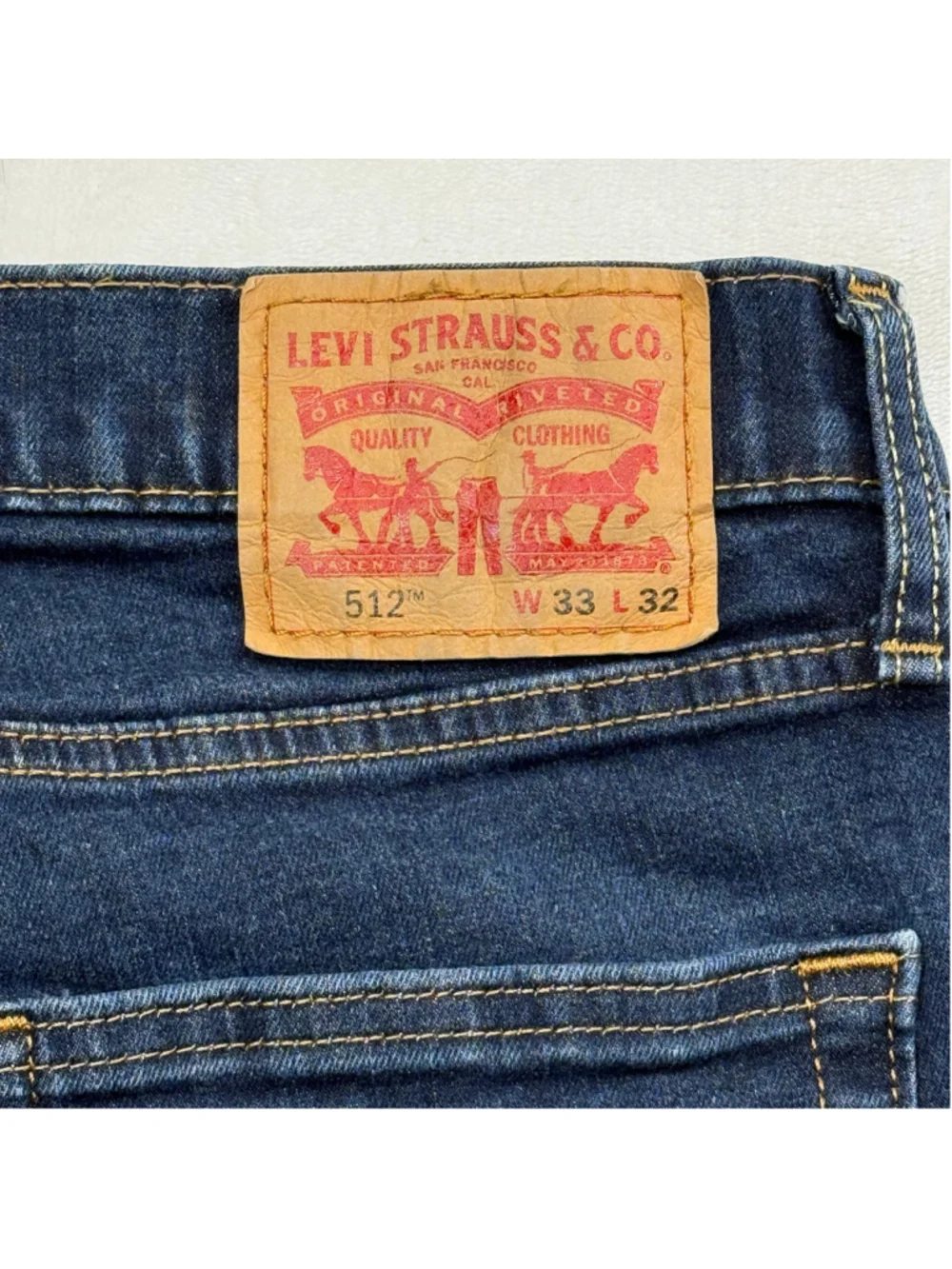 Men's Levi's 512 33x32 Slim Taper Dark Wash Blue Jeans